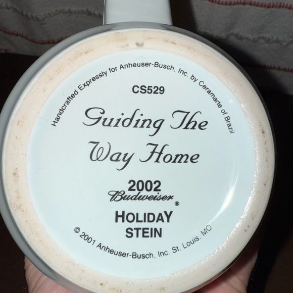 Vintage Budweiser Holiday Stein 2002 - Vibrant Blue and Red - Picture 9 of 13